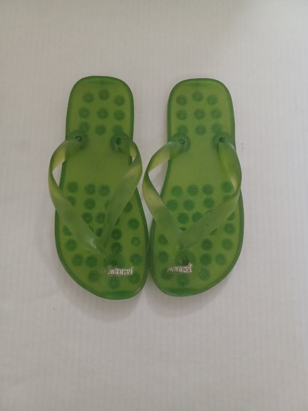 J.CREW JELLY FLIP FLOP SANDALS GREEN SIZE 6